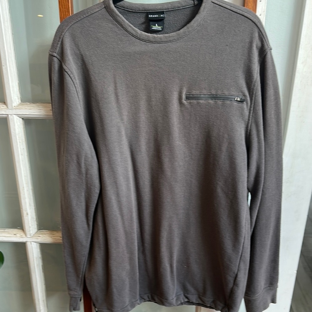 Gray Sweatshirt Crew Neck Soft Cotton